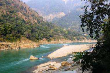 Ganga ve Rishikesh, kutsal Hint görünümünü yerleştirin, yoga'nın başkenti