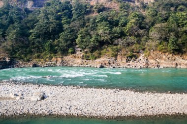 Ganga ve Rishikesh, kutsal Hint görünümünü yerleştirin, yoga'nın başkenti