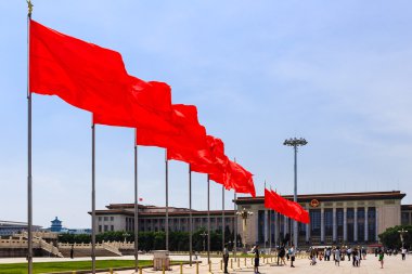 Beijing, Çin - 18 Mayıs 2016: Tiananmen Meydanı - l üçte