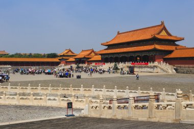 Beijing, Çin - 19 Mayıs 2016: Bir sürü insan ziyaret famo