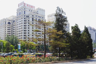 Beijing, Çin - 22 Mayıs 2016: peyzaj modern şehir şehir merkezinin