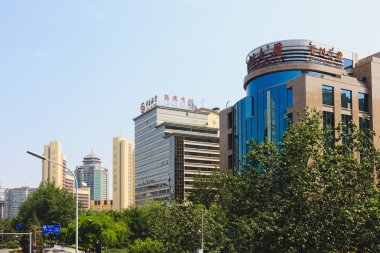 Beijing, Çin - 22 Mayıs 2016: peyzaj modern şehir şehir merkezinin