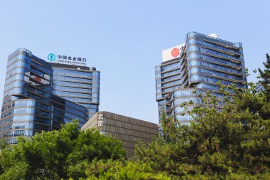 Beijing, Çin - 22 Mayıs 2016: peyzaj modern şehir şehir merkezinin