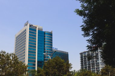 Beijing, Çin - 22 Mayıs 2016: peyzaj modern şehir şehir merkezinin