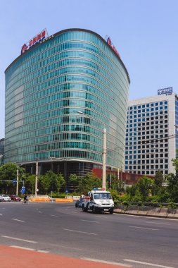 Beijing, Çin - 22 Mayıs 2016: peyzaj modern şehir şehir merkezinin
