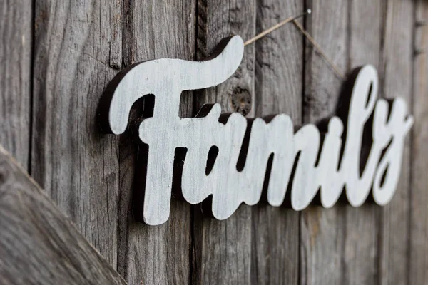 Wooden Family Sign Old Barn Board — Stock Photo, Image