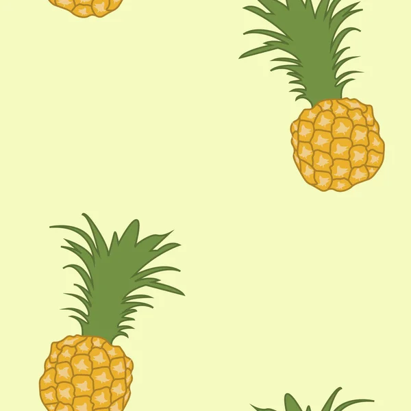 Piña Sobre Fondo Amarillo Patrón Sin Costuras Ilustración Brillante —  Fotos de Stock