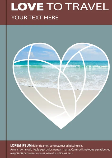 Costa do mar em forma de coração. Design de capa, brochuras, flye — Fotografia de Stock