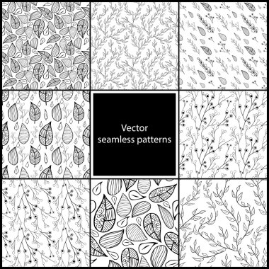 Sekiz sorunsuz çiçek desenleri.
