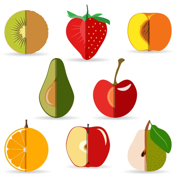 Frutta a fette vettoriali . — Vettoriale Stock
