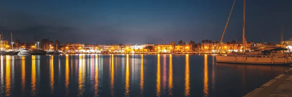 Capitale Île Kos Grèce Vue Sur Ville Marina Nuit Une — Photo