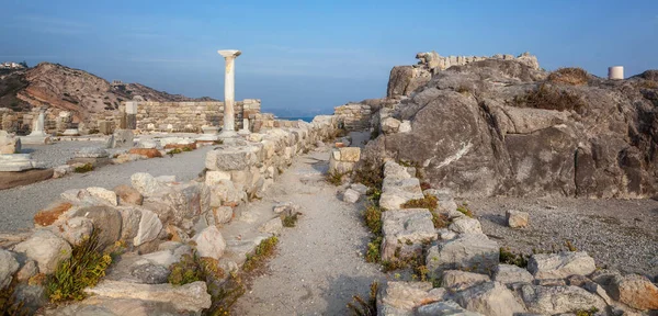 Las Ruinas Agios Stefanos Bahía Kefalos Isla Kos Grecia Fondo —  Fotos de Stock