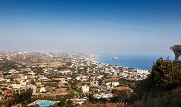 Hermoso Paisaje Brillante Vista Bahía Ciudad Kefalos Isla Kos Grecia —  Fotos de Stock