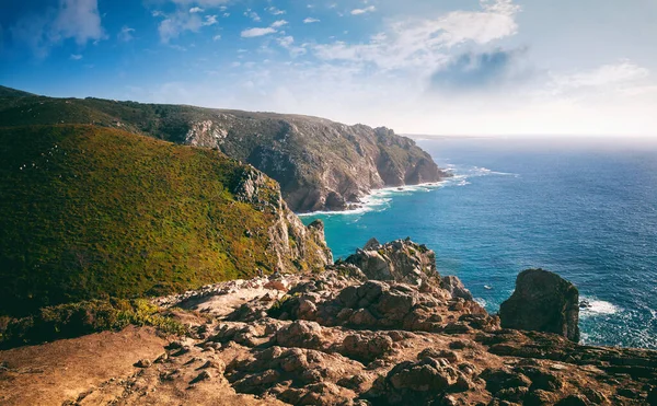 Kliffen Rotsen Van Cabo Roca Prachtig Helder Oceaanlandschap — Stockfoto