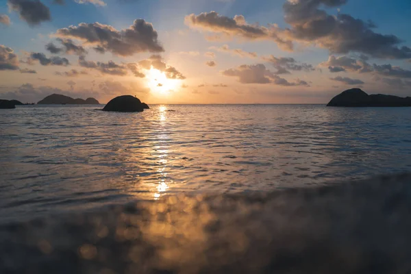 Prachtige Zonsondergang Een Tropisch Strand Thailand Koh Phangan — Stockfoto