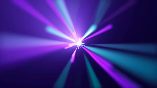 Абстрактный неоновый фон. Ярко-голубой сверкающий неоновый взрыв на темном фоне. Наука, техника и концепция исследований — стоковое фото