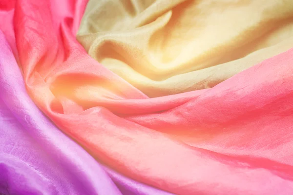 Colorful silk scarf, background and texture — Stock Photo, Image