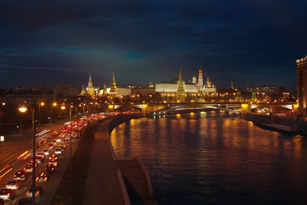 Светлая ночь городской пейзаж, Москва — стоковое фото