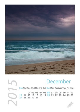 minimalist manzara, Aralık ile 2015 fotoğraf takvim