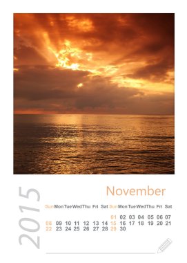 minimalist manzara ile 2015 fotoğraf takvim