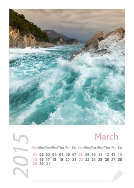 minimalist manzara ile 2015 fotoğraf takvim