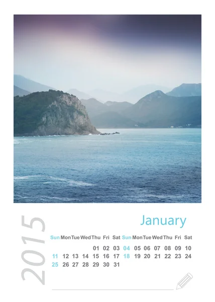 Calendario fotografico 2015 con paesaggio minimalista — Foto Stock