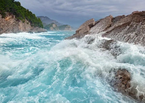 Beautiful seascape, rocks on the sea shore — Stock Photo, Image