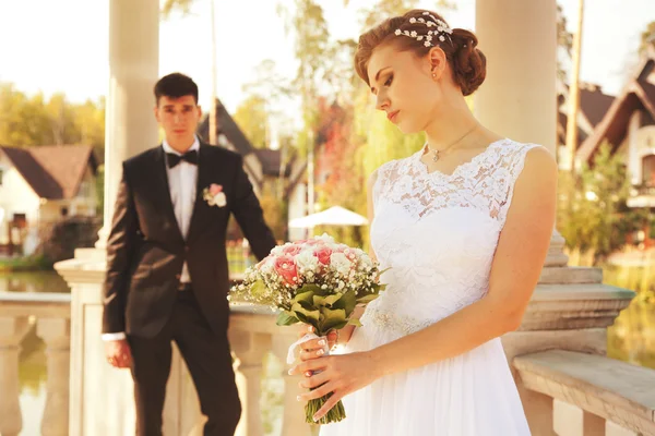 Novia y novio atractivos, día de la boda —  Fotos de Stock