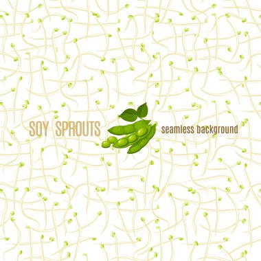 Seamless background with soybean sprouts. Vector illustration, eps10. clipart