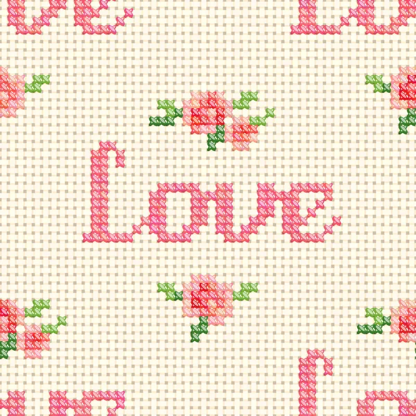 Seamless cross stitch pattern — Stock Vector