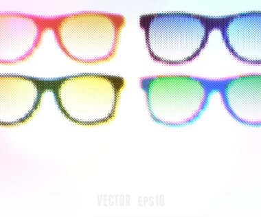 Yarı ton gözlük arka plan. Vektör çizim, düzenlenebilir.