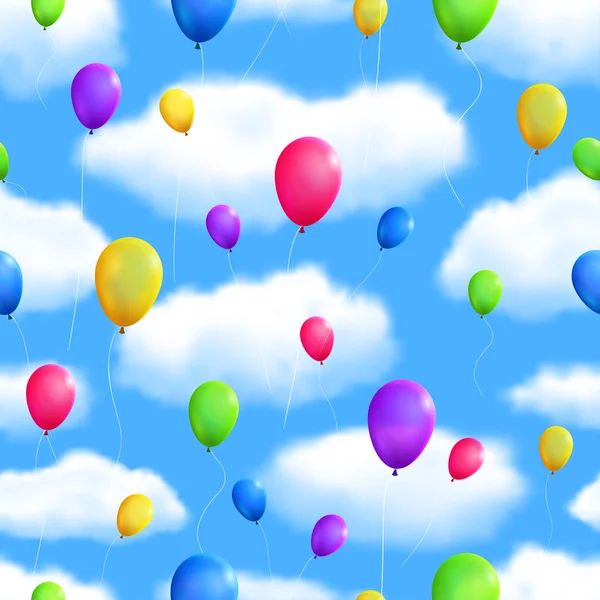 Balonlar ile sorunsuz Skyes arka plan. Vektör çizim, eps10, düzenlenebilir. — Stok Vektör
