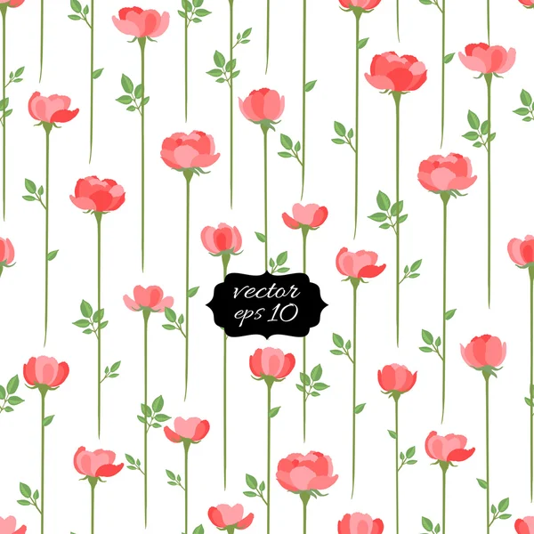 Άνευ ραφής λουλουδάτο μοτίβο με τριαντάφυλλα. Εικονογράφηση φορέας, eps10. — Διανυσματικό Αρχείο