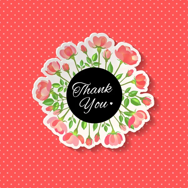 Thank You Floral. Vector illustration, eps10. — Stock Vector