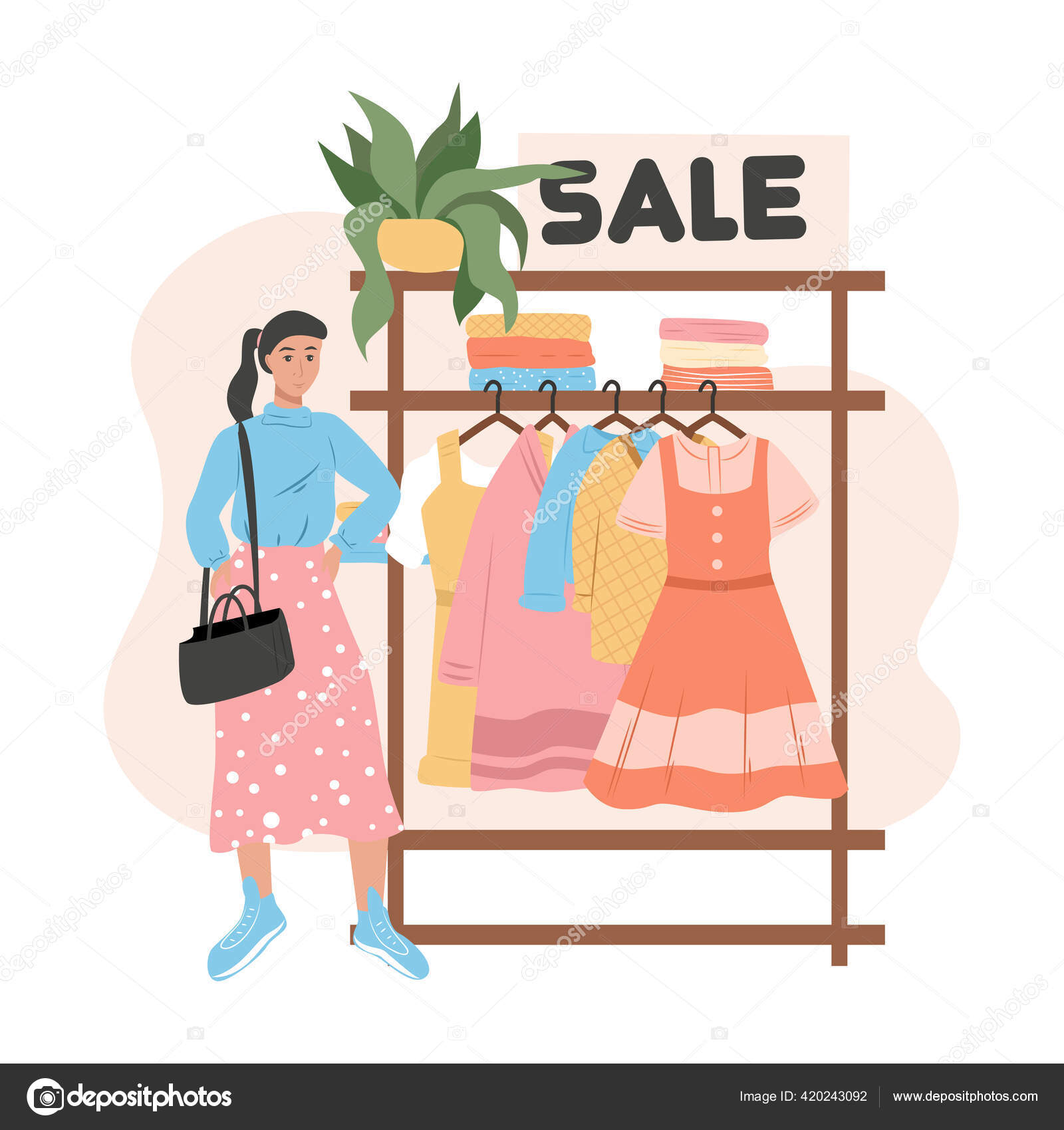 Gratis Gambar Kartun Orang Belanja PNG Phone Tips