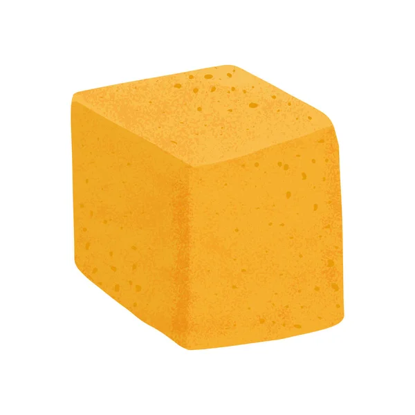 Cube de fromage suisse vecteur illustration plate. Gouda, Parmesan ou Maasdam aliments frais et savoureux. — Image vectorielle