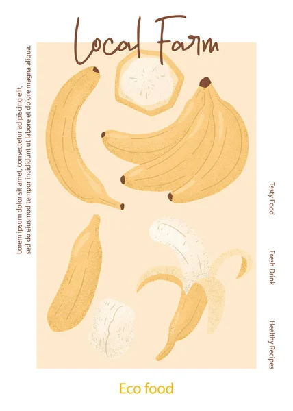 Fruit Banana Projeto Cartão Embalagem Suco Doce Frutas Banana Vetor Gráficos De Vetores