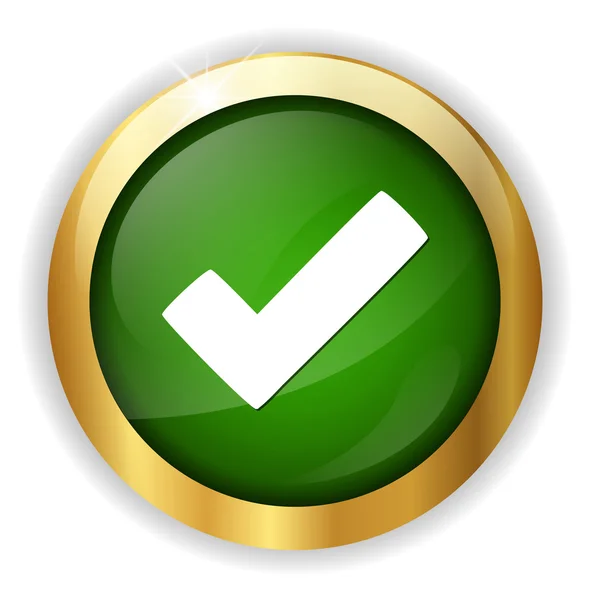 Comprobar icono de botón de marca — Vector de stock