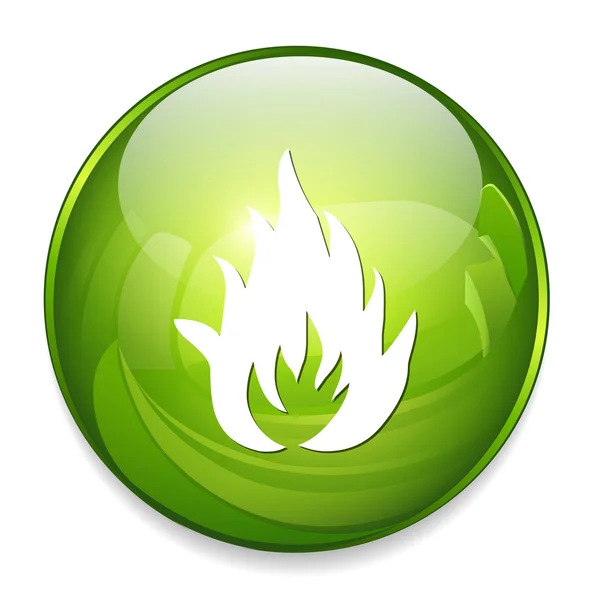 Lángok fire gomb — Stock Vector