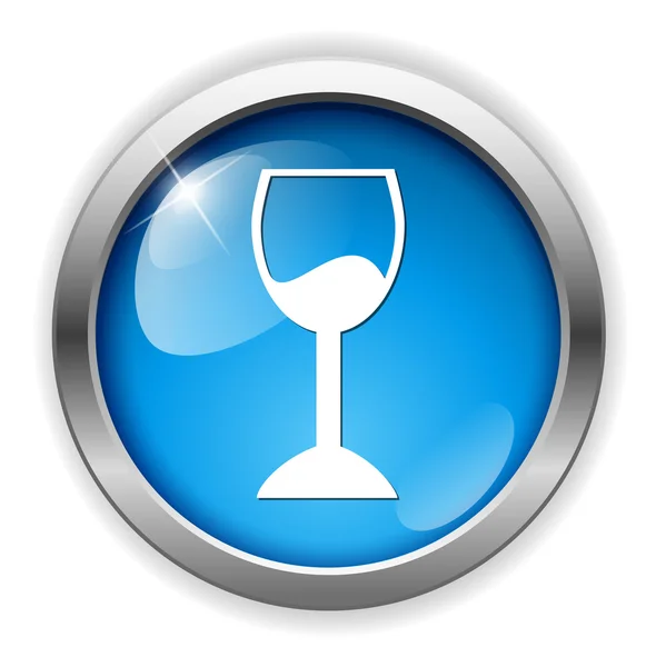 Restaurant glass button — Stock Vector