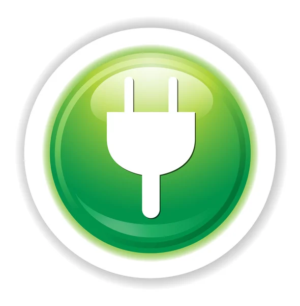 Power plug button — Stock Vector