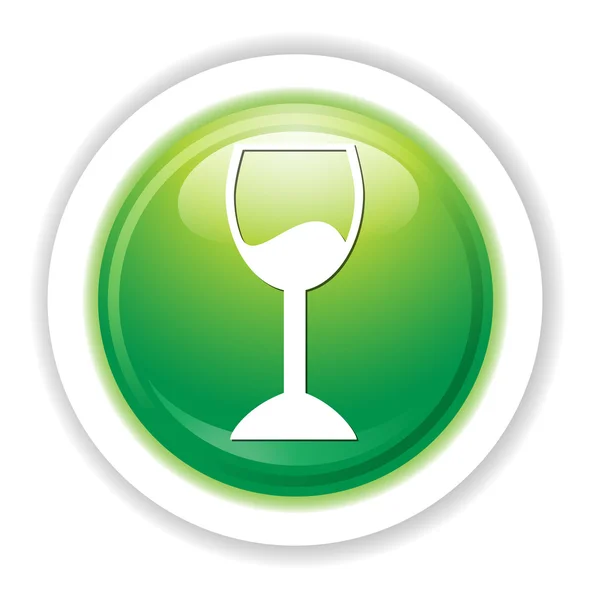 Restaurant glass button — Stock Vector