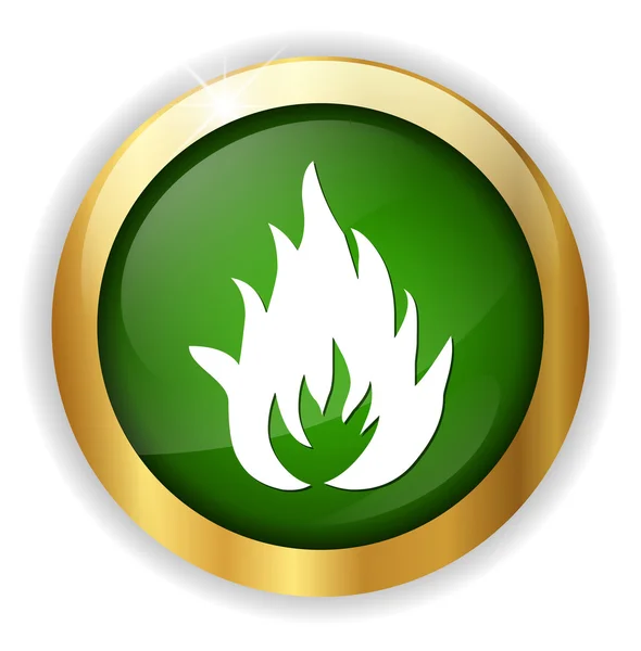 Lángok fire gomb — Stock Vector