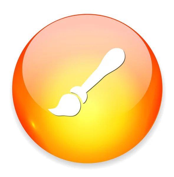 Paint brush button — Stock Vector