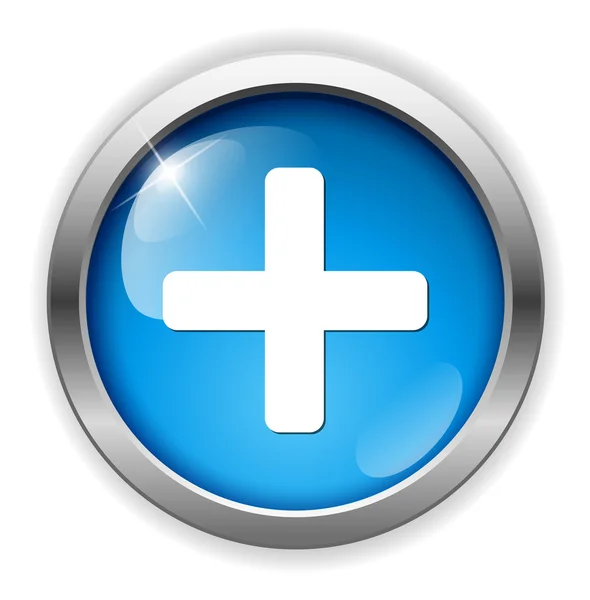Cross button add icon — Stock Vector
