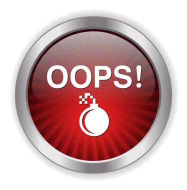 Oops button icon clipart