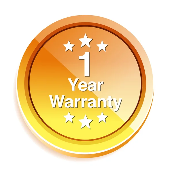 1 year warranty button — Stock Vector