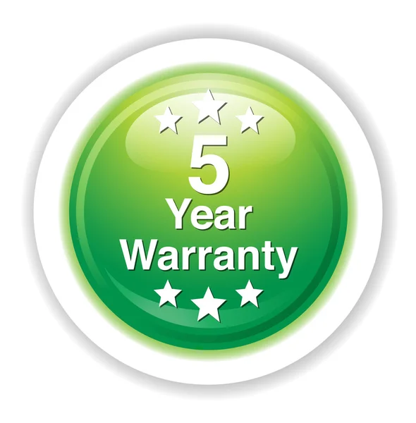 5 year warranty button — Stock Vector