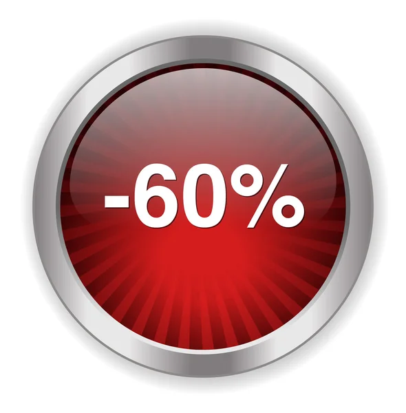 60 percent off button — Stock Vector