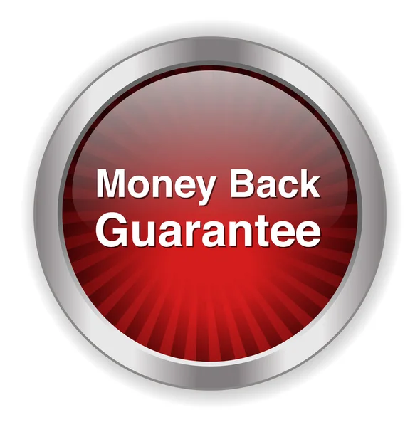 Money Back Guaranteed button — Stock Vector